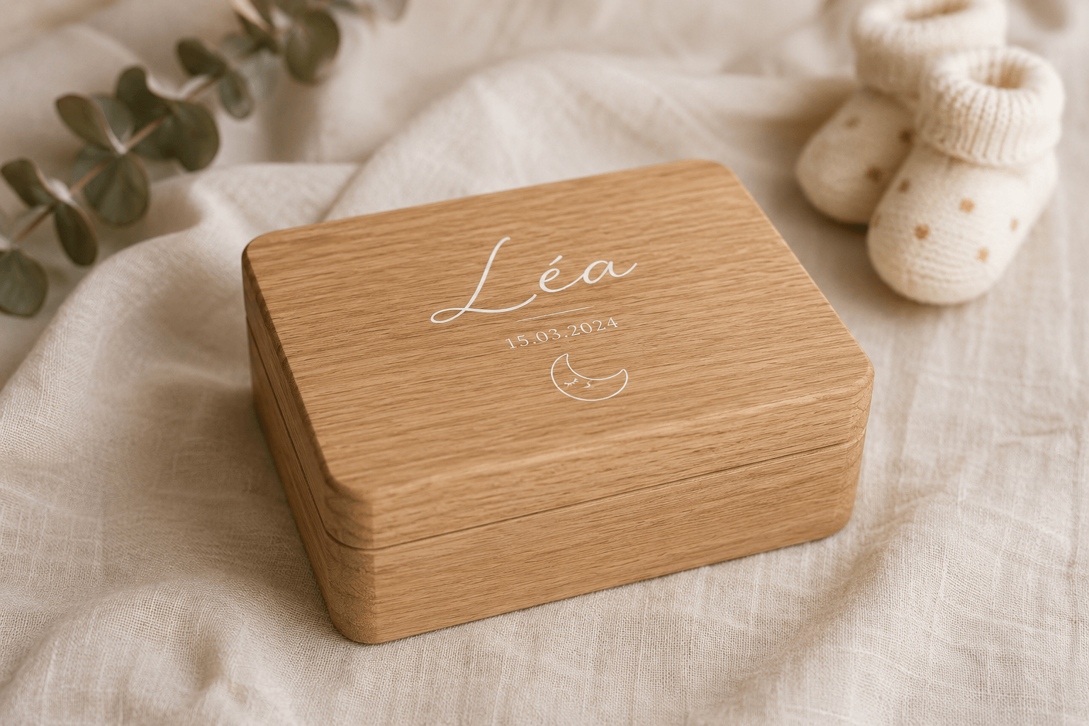 Boîte en bois personnalisée par impression UV